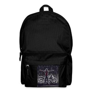 Dessin au crayon de moto - Sac à dos - noir - Devant