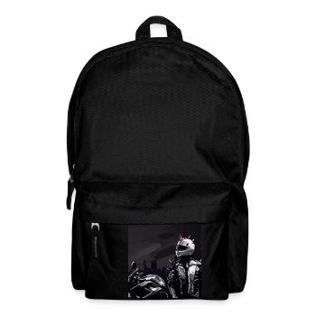 Motorrad Bleistiftzeichnung - Rucksack - Schwarz - Vorne