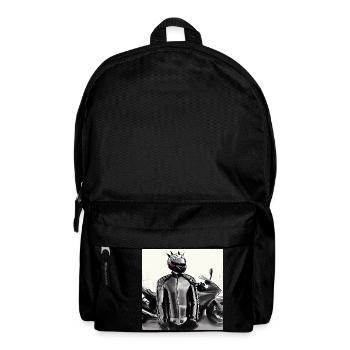 Dessin au crayon de moto - Sac à dos - noir - Devant