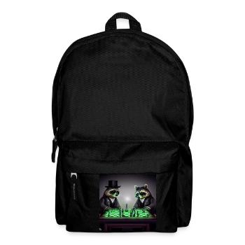 two raccoons playing chess - Backpack - black - Front