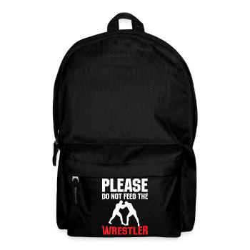 S’il vous plaît ne nourrissez pas le lutteur - Sac à dos - noir - Devant