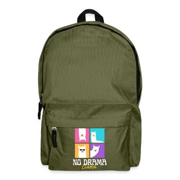 No drama llama - Backpack - olive green - Front