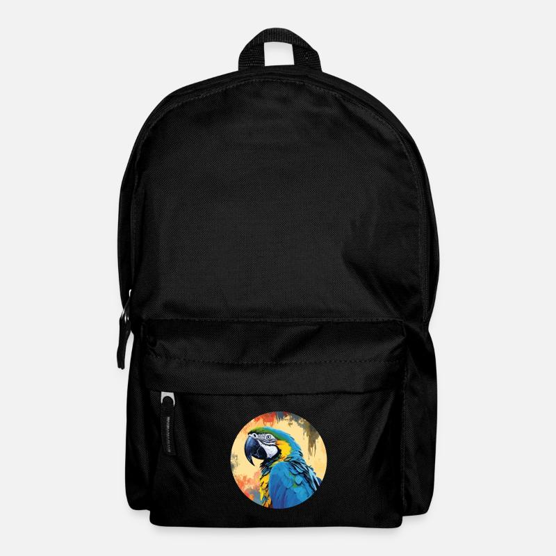 Blau-Gold Ara - Rucksack - Schwarz