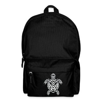 A sea turtle in black and white - Backpack - black - Front