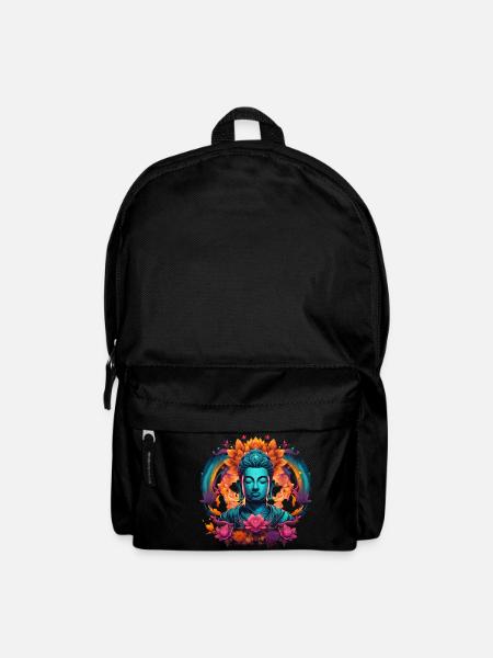 Junger Buddha Gautama Siddhartha blau Erleuchtung - Rucksack - Schwarz