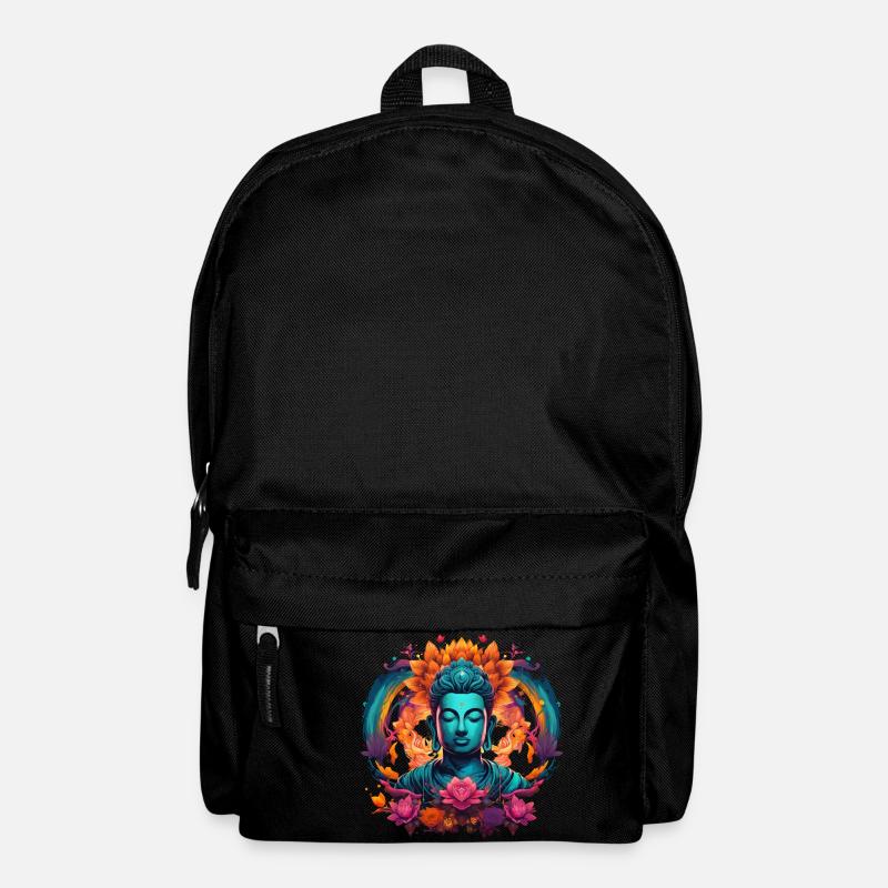 Junger Buddha Gautama Siddhartha blau Erleuchtung - Rucksack - Schwarz