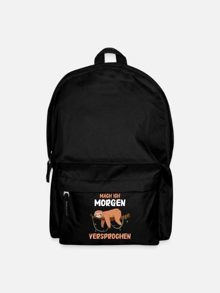 Faultier Faultiere Tier Schlafen Faul - Rucksack - Schwarz