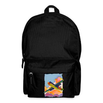 Flugzeug gemalt - Rucksack - Schwarz - Vorne