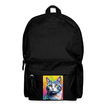 Tenue de chat chat à poil court pour les amoureux des chats - Sac à dos - noir - Devant