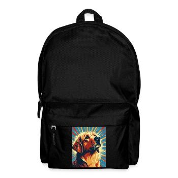 Labrador Dogs Mom and Labfather Papa Golden - Backpack - black - Front