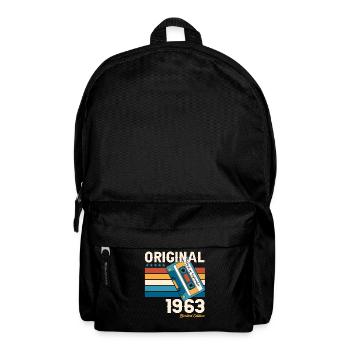 60. Geburtstag September Jahrgang 1963 Kassette - Rucksack - Schwarz - Vorne