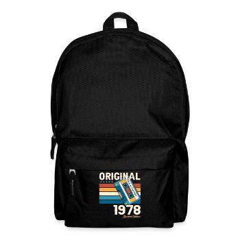 45. Geburtstag September Jahrgang 1978 Kassette - Rucksack - Schwarz - Vorne