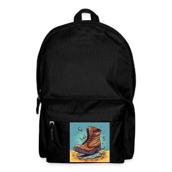 Kaputte Stiefel - Rucksack - Schwarz - Vorne