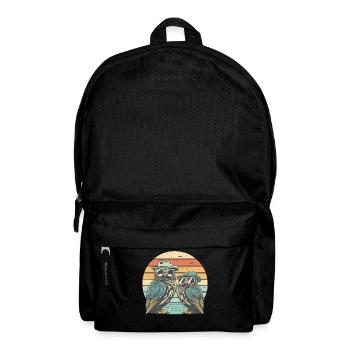 Eule Retro vintage - Rucksack - Schwarz - Vorne