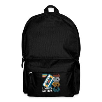 60. Geburtstag Oktober Jahrgang 1963 Kassette - Rucksack - Schwarz - Vorne