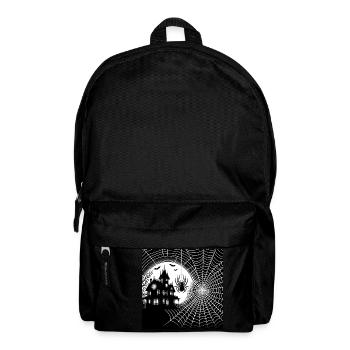 Halloween mit Spinne und Geisterschloss - Rucksack - Schwarz - Vorne