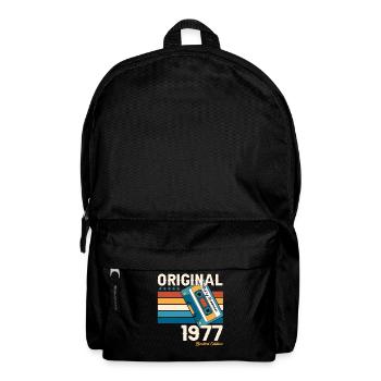 46. Geburtstag Kassette November Jahrgang 1977 - Rucksack - Schwarz - Vorne
