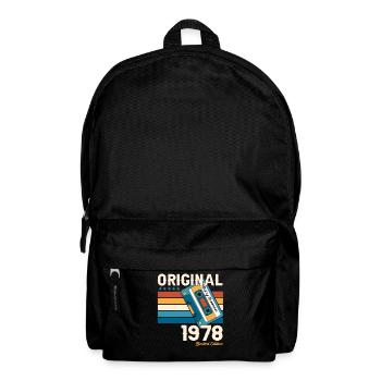 45. Geburtstag Kassette November Jahrgang 1978 - Rucksack - Schwarz - Vorne