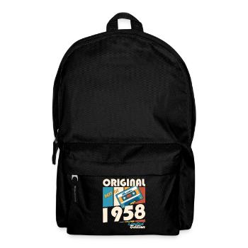 65. Geburtstag Kassette November Jahrgang 1958 - Rucksack - Schwarz - Vorne