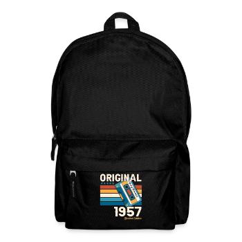 66. Geburtstag Dezember Jahrgang 1957 Kassette - Rucksack - Schwarz - Vorne