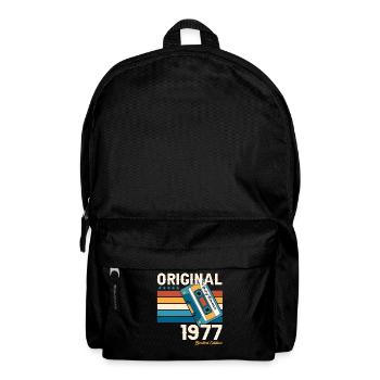 46. Geburtstag Kassette Dezember Jahrgang 1977 - Rucksack - Schwarz - Vorne