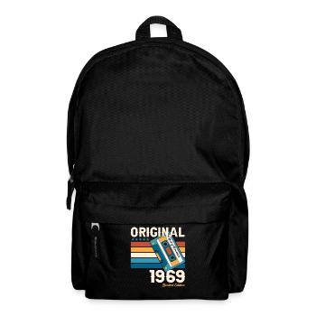 54. Geburtstag Kassette Dezember Jahrgang 1969 - Rucksack - Schwarz - Vorne