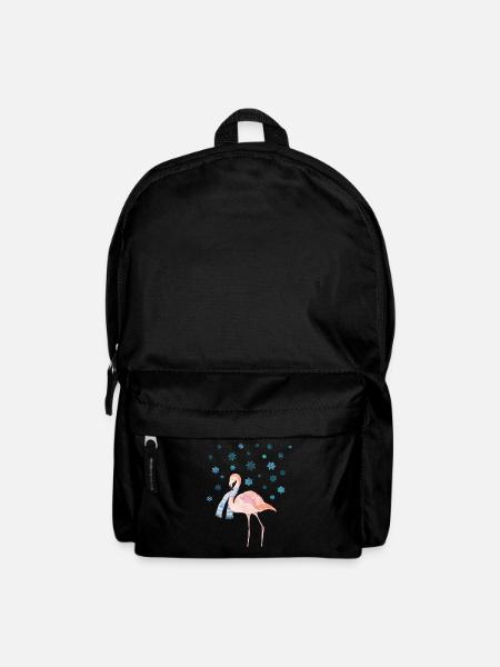 Flamingo im Schnee - Rucksack - Schwarz