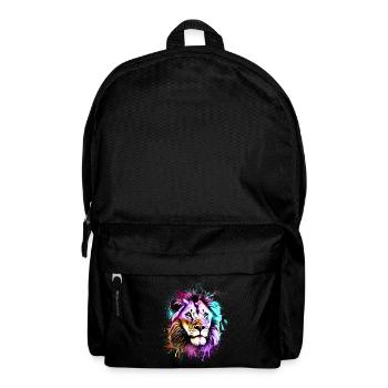 Löwe Bunt - Rucksack - Schwarz - Vorne