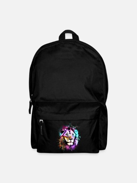 Löwe Bunt - Rucksack - Schwarz