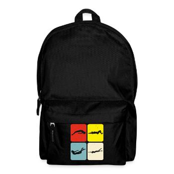 Schwimmen Schwimmerin - Rucksack - Schwarz - Vorne