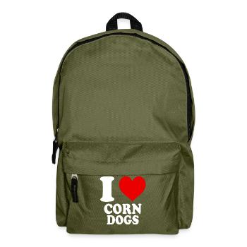 J’aime les chiens de maïs coeur drôle spirituel - Sac à dos - vert olive - Devant