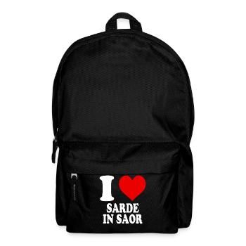 Ich liebe Sarde in Saor Herz Lustig Witzig - Rucksack - Schwarz - Vorne