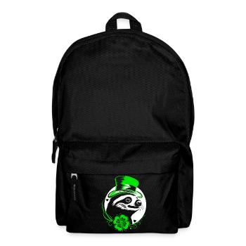 Faultier St Patricks Day mit Klee und Hut - Rucksack - Schwarz - Vorne