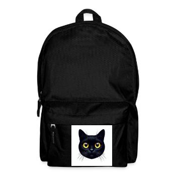 Chat noir mignon avec de grands yeux jaunes - Sac à dos - noir - Devant
