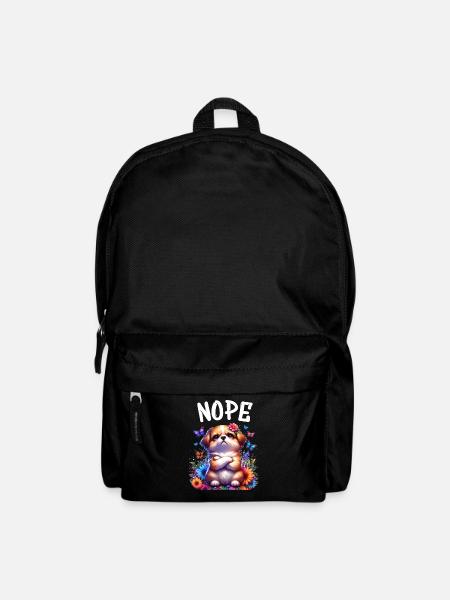 Hund Lustiger Spruch Nope für Hundeliebhaber - Rucksack - Schwarz