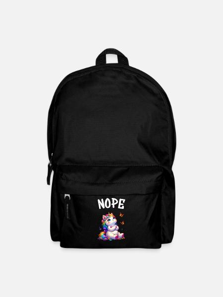 Einhorn Spruch Nope Jungen und Mädchen Fabelwesen - Rucksack - Schwarz