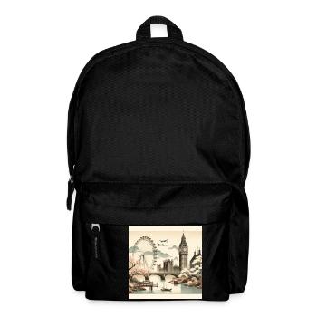 Japan Vintage Städte London - Rucksack - Schwarz - Vorne