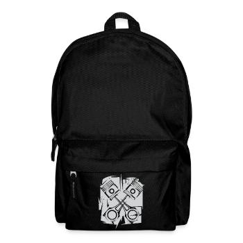 v8 Piston Engine Icon Art Illustration Logo - Backpack - black - Front
