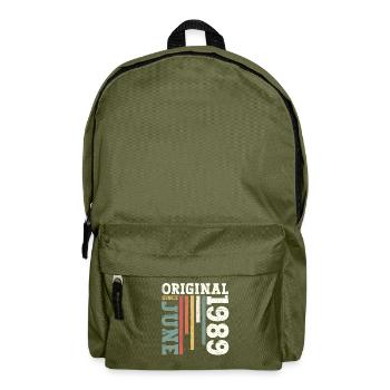 Original June 1989 Born 1989 35th Birthday 89 - Backpack - olive green - Front