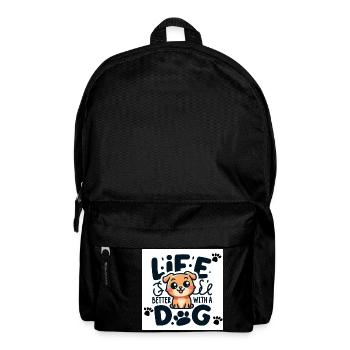 Das Leben ist besser mit einem Hund - Rucksack - Schwarz - Vorne