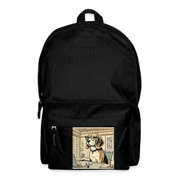 Beagle at the desk - ukiyo-e style - Backpack - black - Front