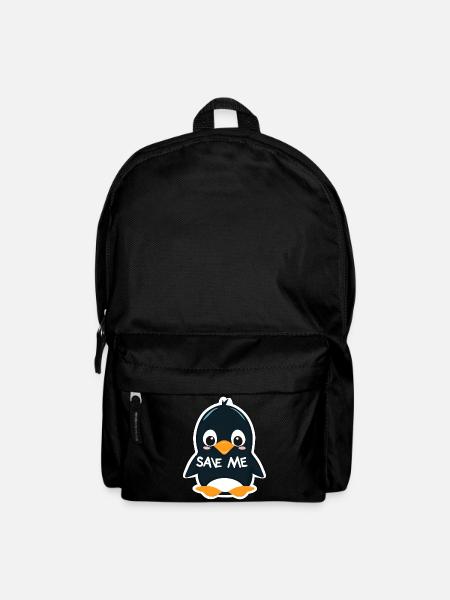 Un adorable pingouin à sauver - Sac à dos - noir