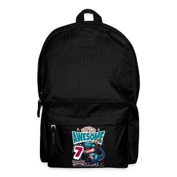 T Rex Dinosaur 7th Birthday Children's Birthday - Backpack - black - Front