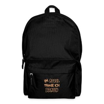 In April I wear brown saying color brown - Backpack - black - Front