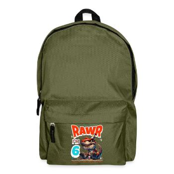 6ème anniversaire Rawr T Rex Dinosaure - Sac à dos - vert olive - Devant