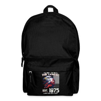 49ème Anniversaire Année de construction 1975 Millésime 1975 Légende - Sac à dos - noir - Devant