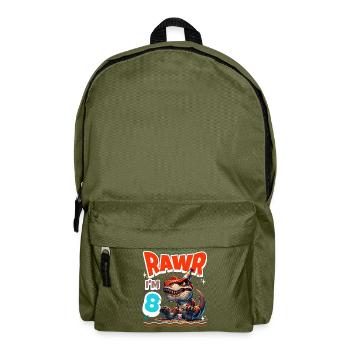 8ème anniversaire Rawr T Rex Dinosaure - Sac à dos - vert olive - Devant