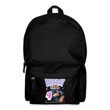 Pferd 4. Geburtstag Mädchen Kinder - Rucksack - Schwarz - Vorne