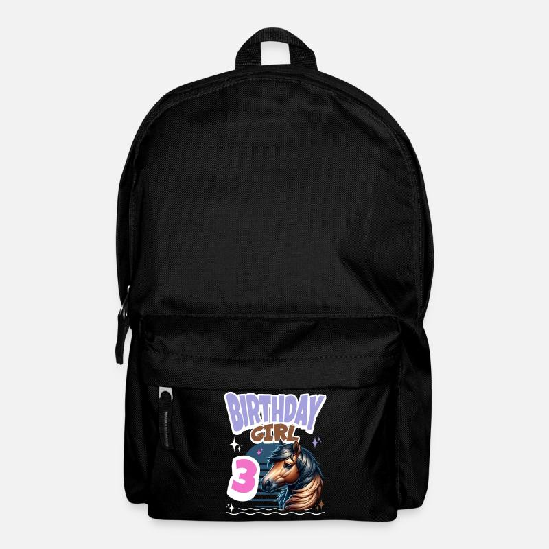 Pferd 3. Geburtstag Mädchen Kinder - Rucksack - Schwarz