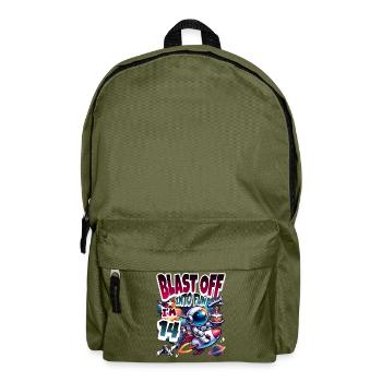 Astronaut 14. Geburtstag Weltall - Rucksack - Olivgrün - Vorne